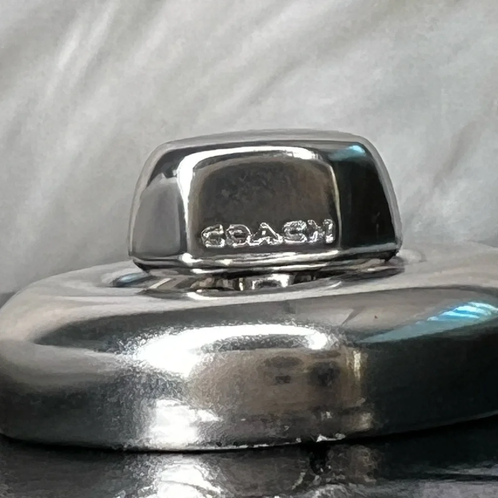 Coach Black Croc Embossed Turnlock Card Case Mini With Chain Bag Retail $228 NWT - Picture 15 of 17